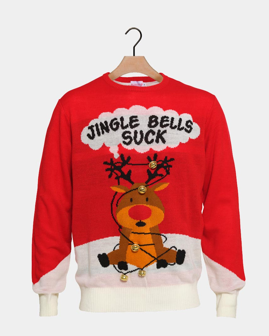 Camisola de Natal Casal Vermelha Jingle Bells Suck