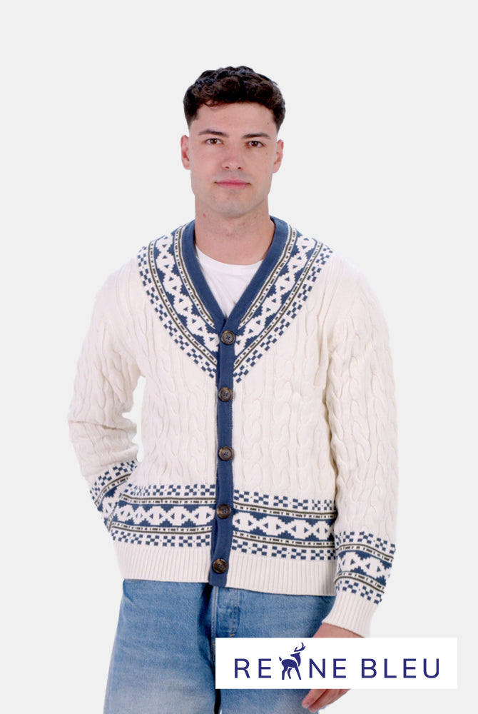 Camisola para Homem Cardigã em Algodão Orgânico Cottage