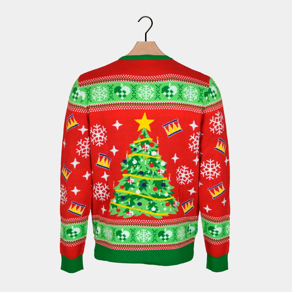 Vermelha Luzes LED Árvore de Natal Camisola de Natal para Homem