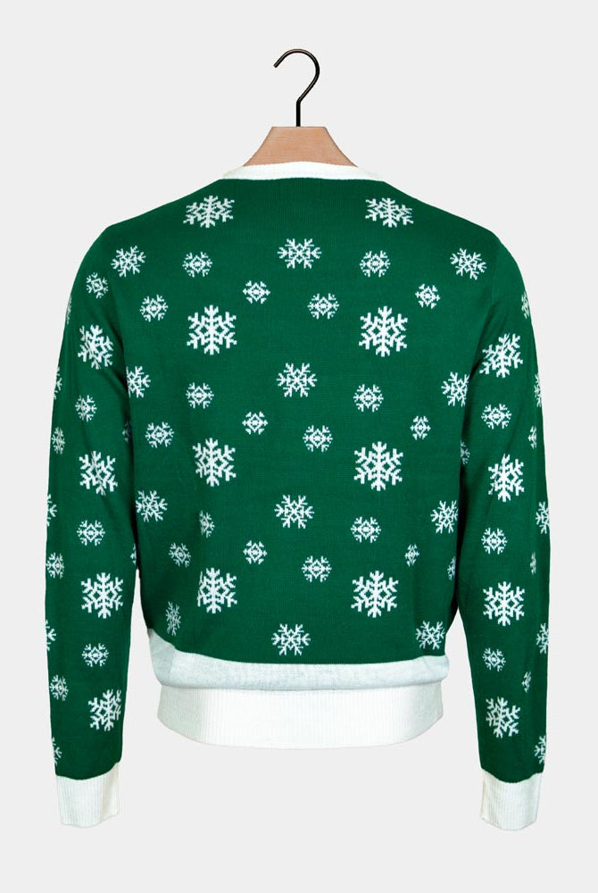 Holly Jolly Camisola de Natal para Casal Verde Lantejoulas
