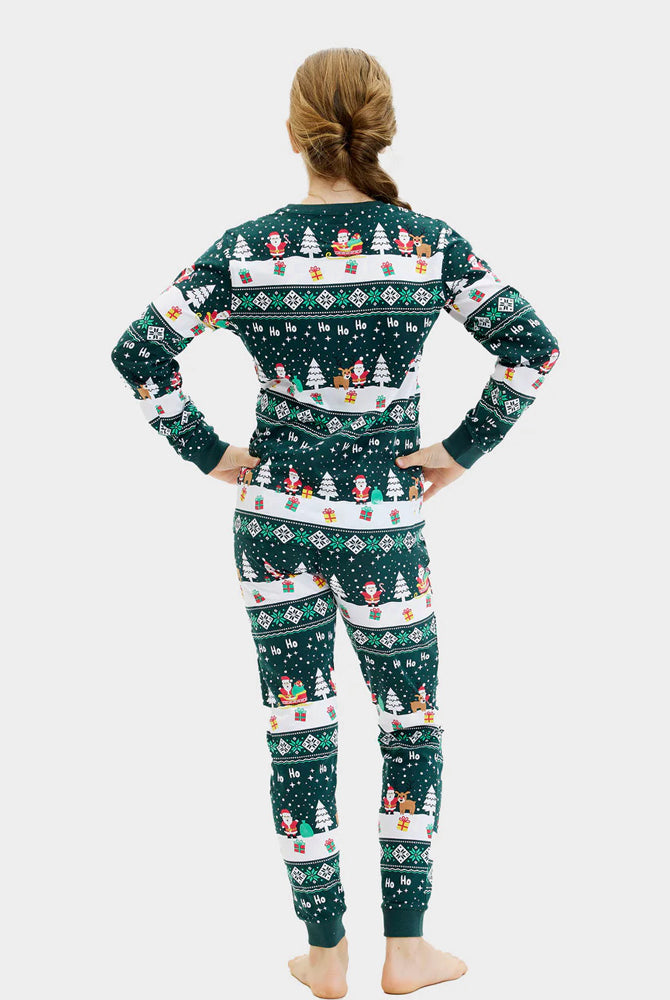 Pijama de Natal Crianças Jolly Christmas Algodão Orgânico Green