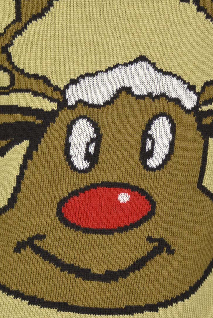 Camisola de Natal para Casal Bege Rena Sorridente