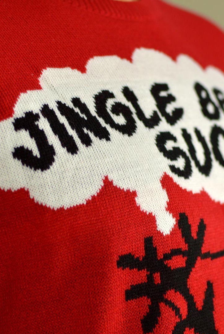 detalhe Camisola de Natal para Casal Vermelha Jingle Bells Suck
