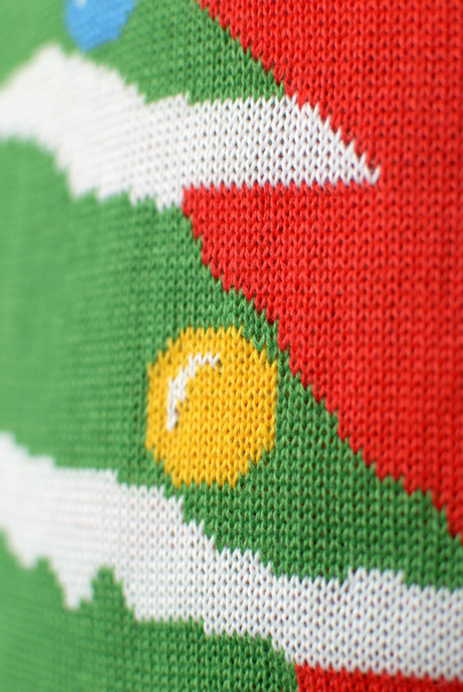 Camisola de Natal para Família Vermelha Árvore de Natal Detalhe