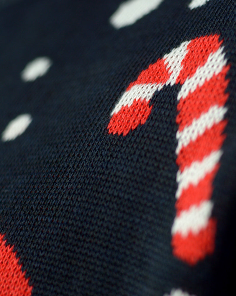 Camisola de Natal para Homem Azul Gingerbread detalhe