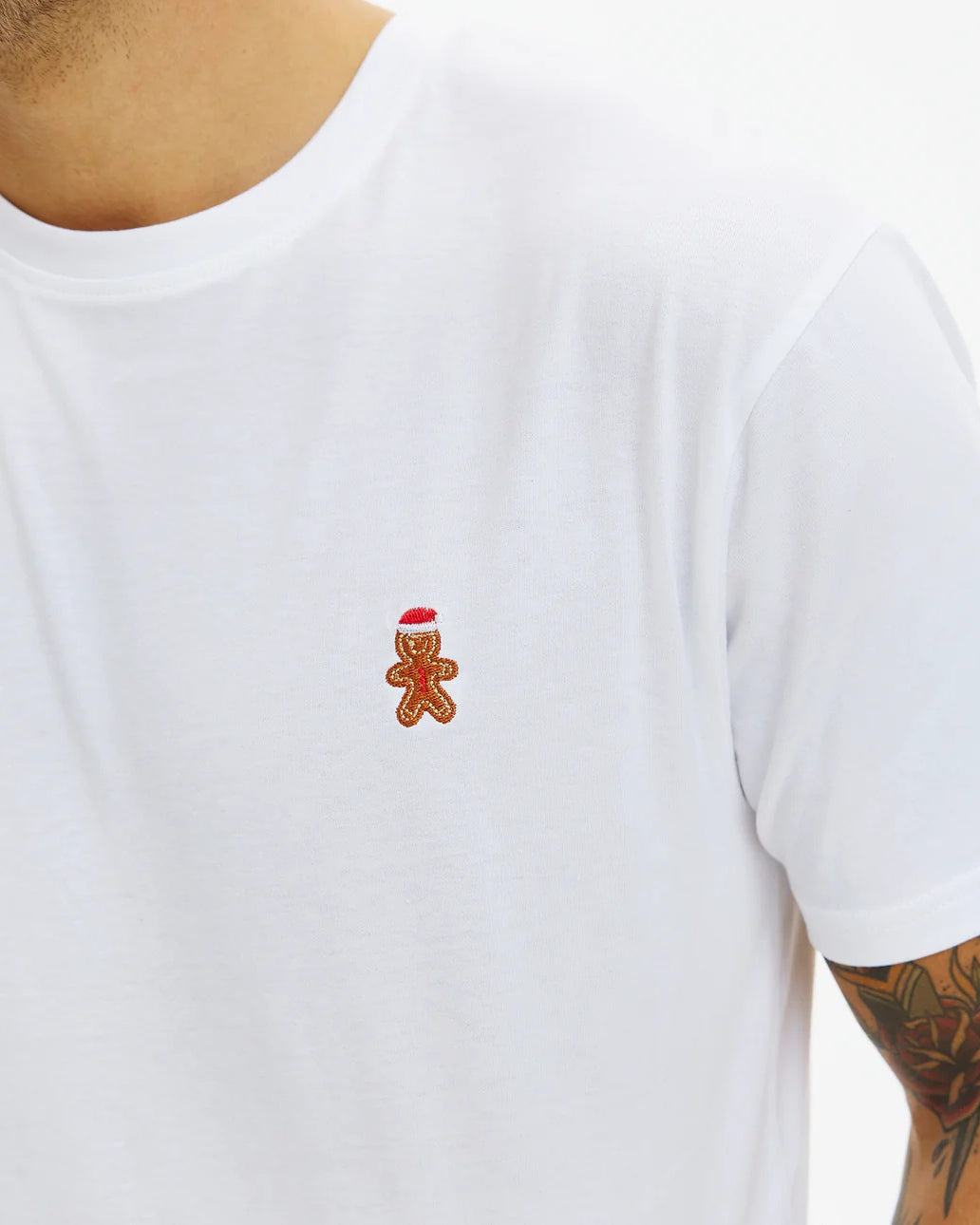Gingercookie T-shirt de Natal para Hommem Branca