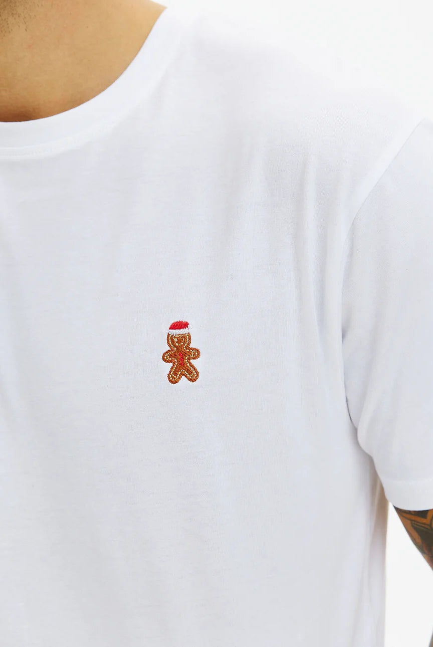 Gingercookie T-shirt de Natal para Hommem Branca