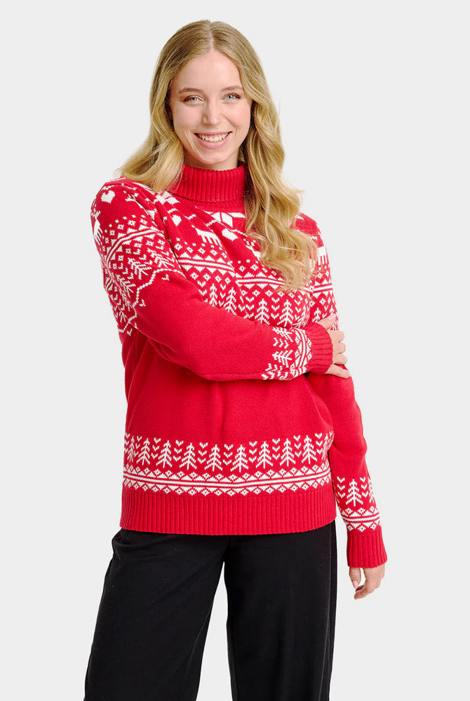 Greenlandish Camisola de Natal para Mulher de Gola Alta em Algodão Orgânico