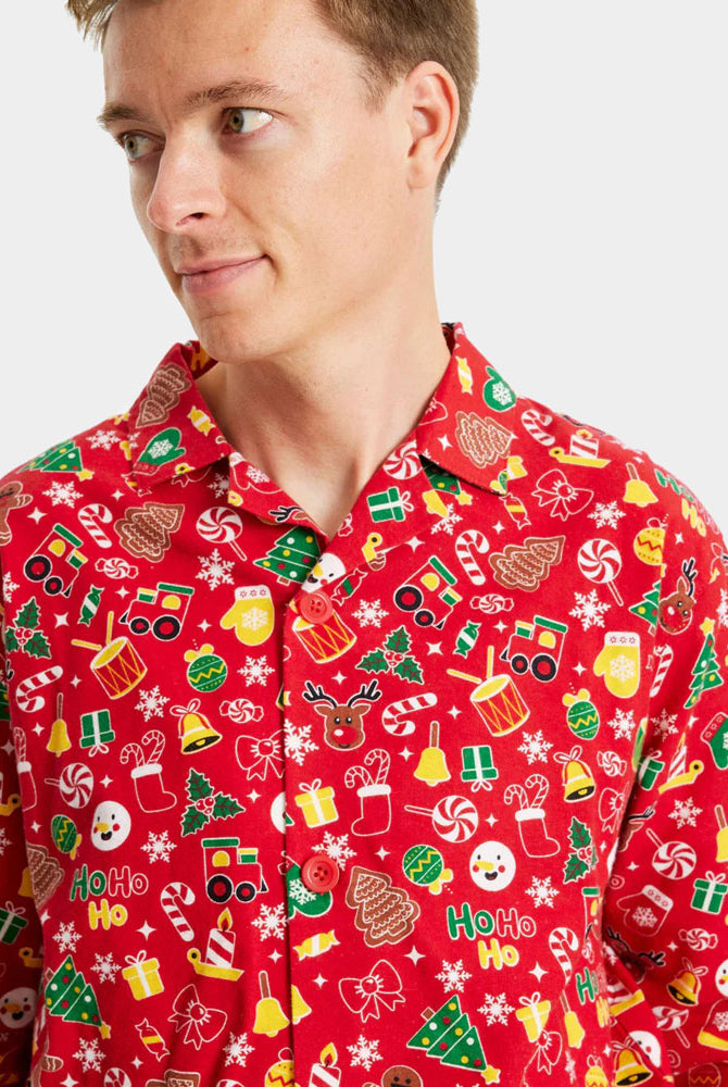 Pijama de Natal homem Adultos Unisex Vermelho com Motivos Natalícios
