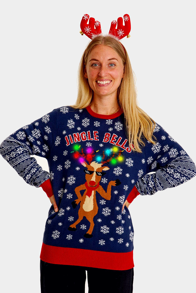 Camisola de Natal para Mulher com Luzes LED Jingle Bells