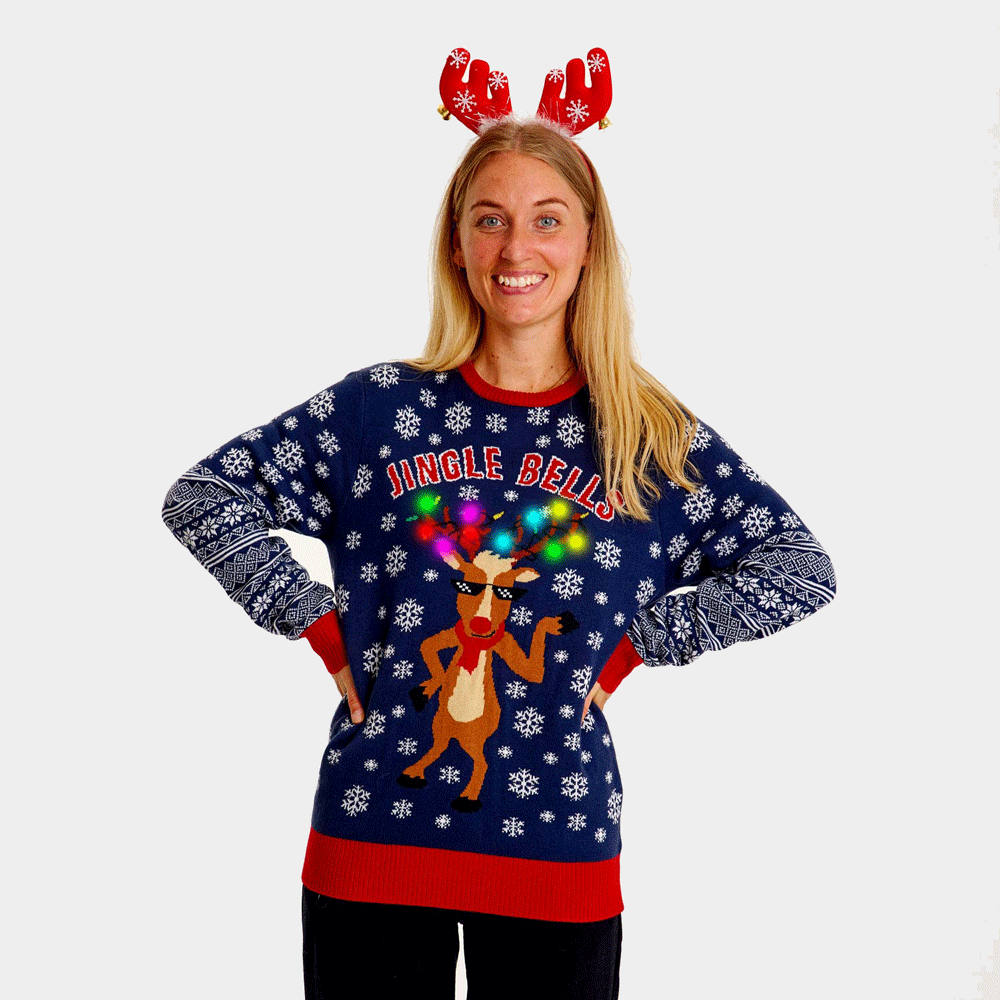 Camisola de Natal para Mulher com Luzes LED Jingle Bells
