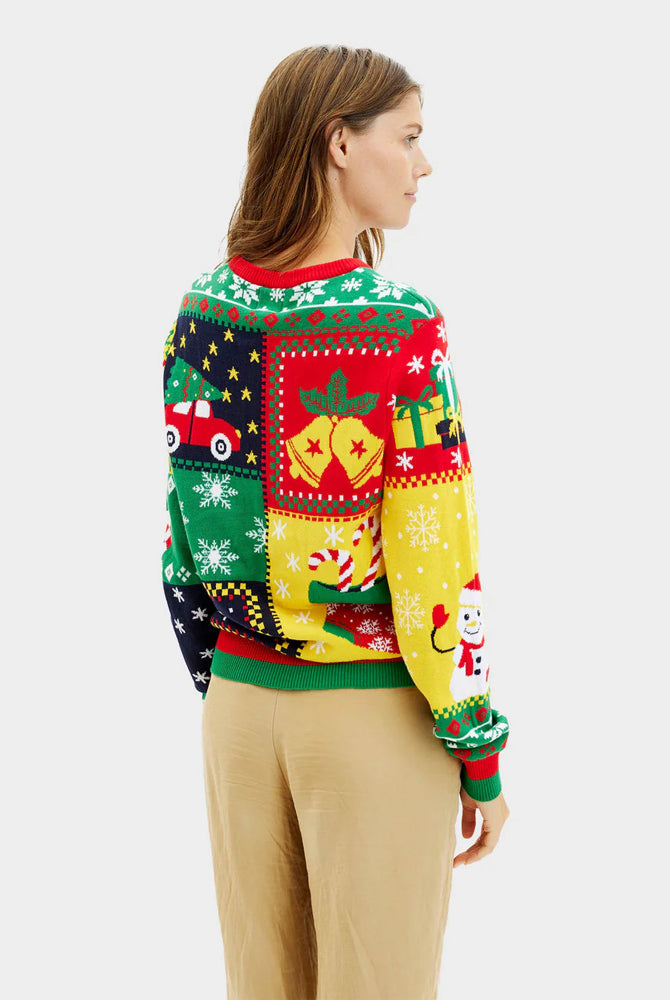 Camisola de Natal para Mulher Algodão Orgânico Patchwork