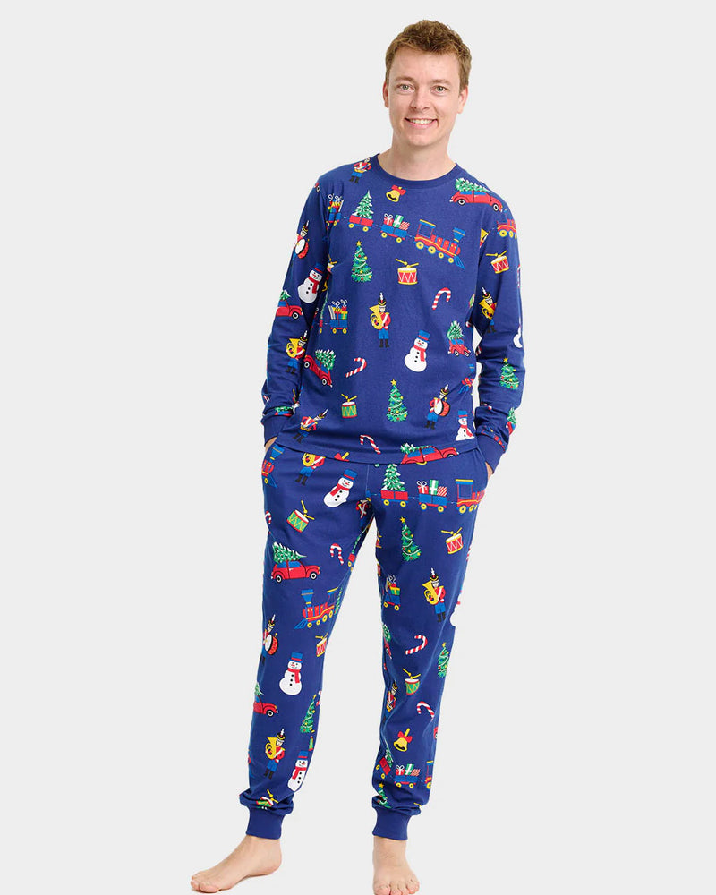 Pijama de Natal para Adultos Unisex Homem com Brinquedos de Natal
