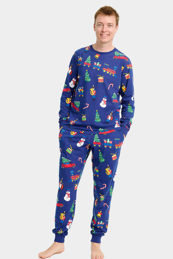 Pijama de Natal para Adultos Unisex Homem com Brinquedos de Natal