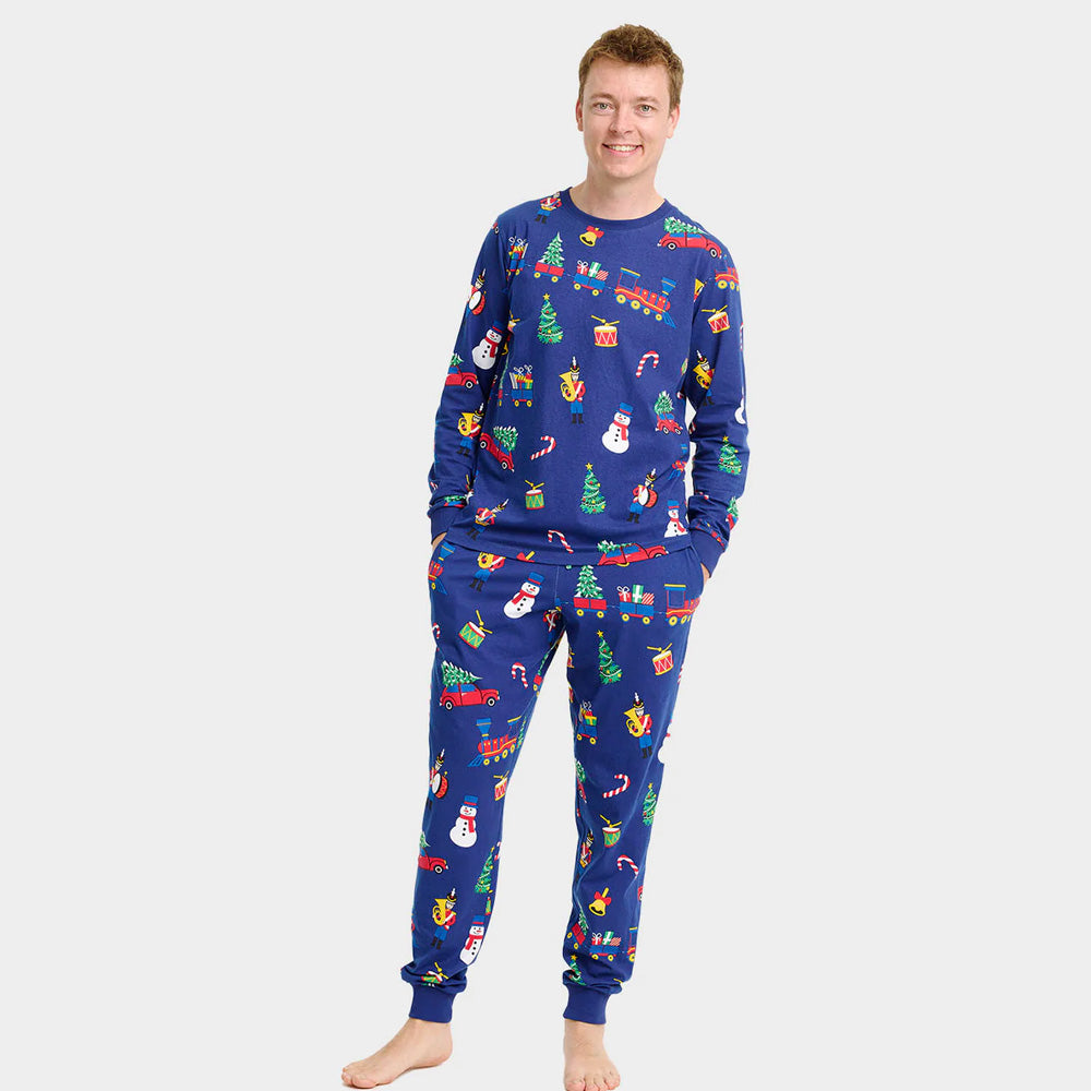 Pijama de Natal para Adultos Unisex Homem com Brinquedos de Natal