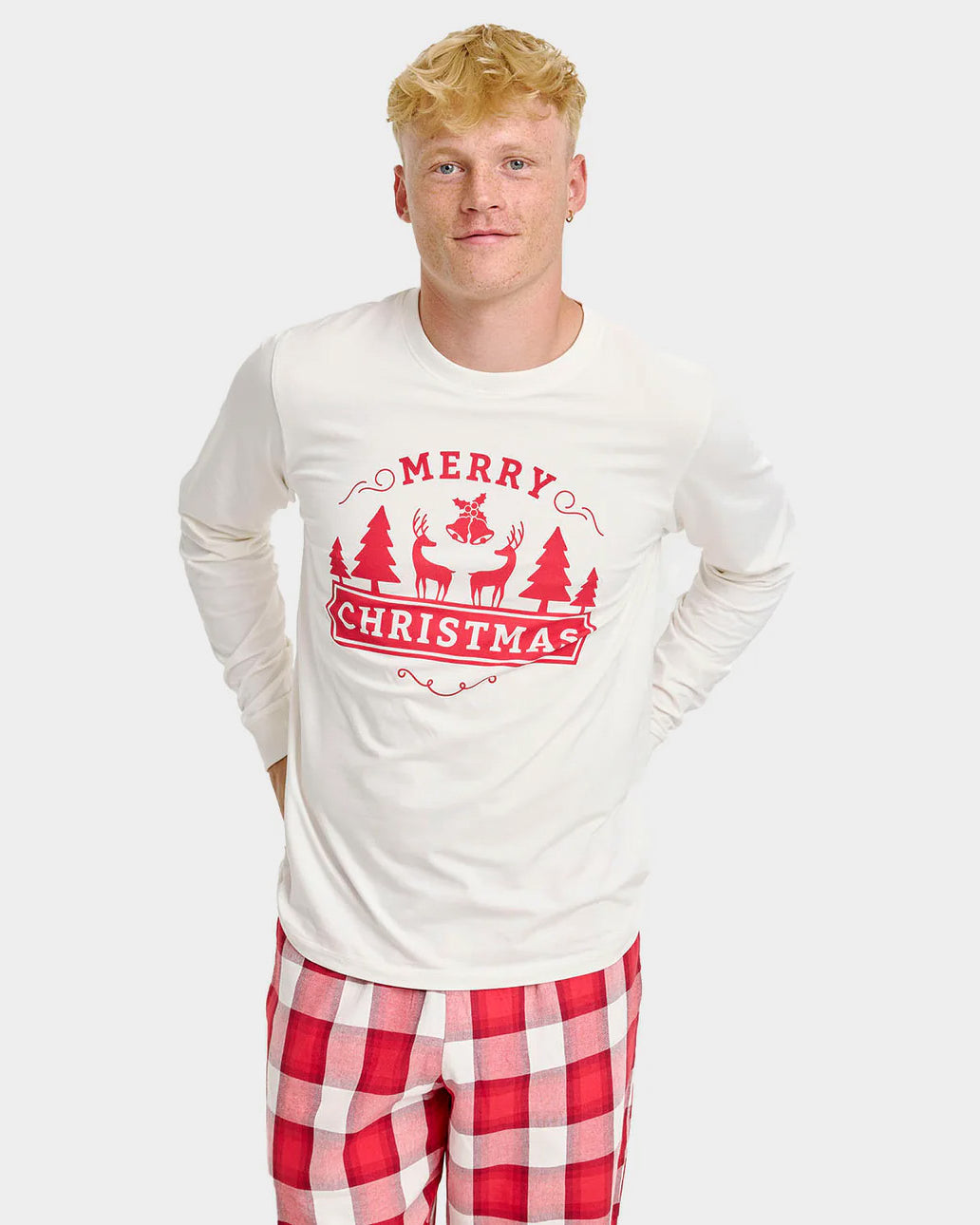Pijama de Natal para Adultos Merry Christmas Algodão Orgánico Unisex
