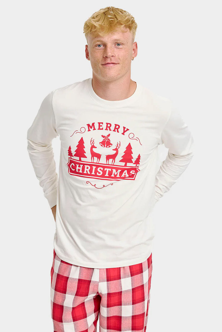 Pijama de Natal para Adultos Merry Christmas Algodão Orgánico Unisex