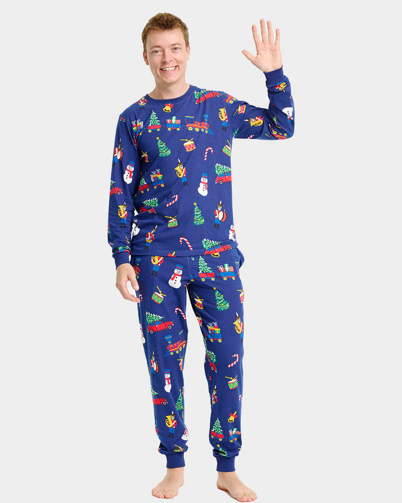 Pijama de Natal Homem Adultos Unisex com Brinquedos de Natal