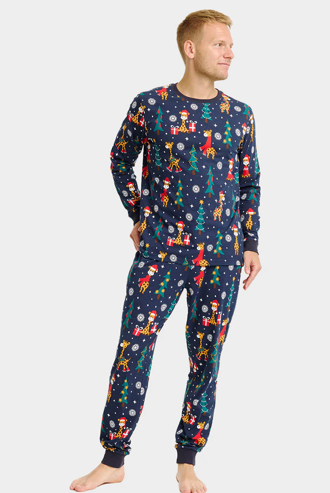 Pijama de Natal para Adultos Unisex com Girafas Homem