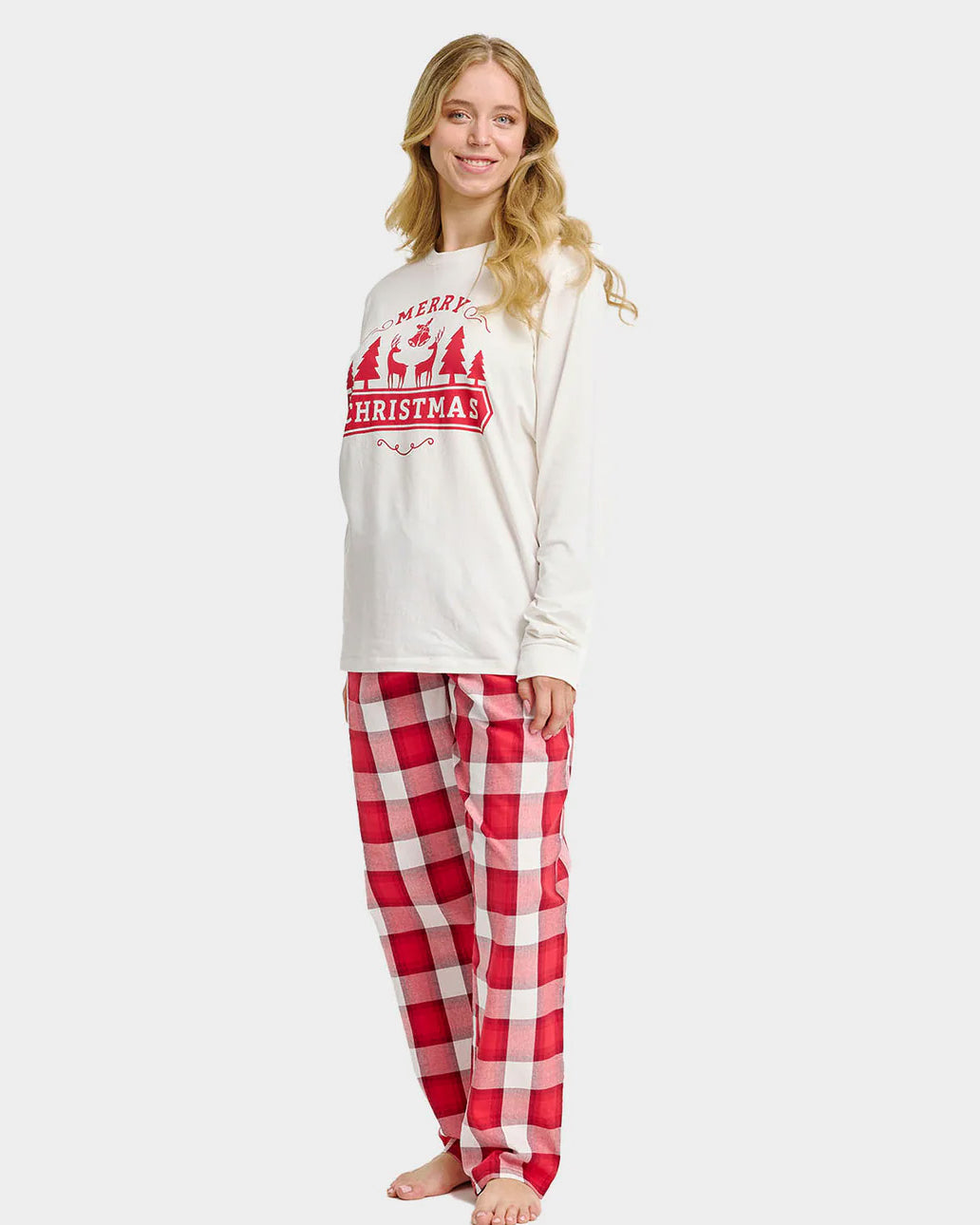 Pijama de Natal para Adultos Unisex Merry Christmas Algodão Orgánico