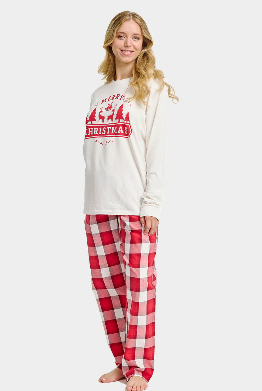 Pijama de Natal para Adultos Unisex Merry Christmas Algodão Orgánico