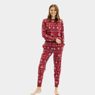 Pijama de Natal Adultos Unisex Vermelho HoHoHo Algodão Orgânico