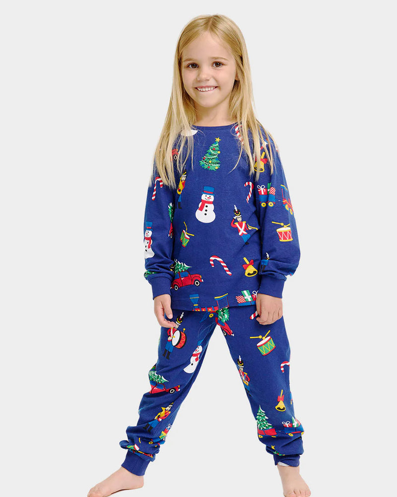 Pijama de Natal para Crianças Unisex com Brinquedos de Natal