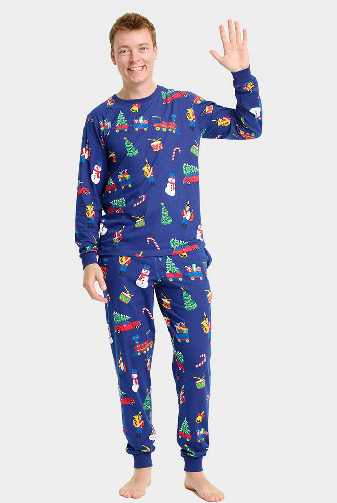 Pijama de Natal para Família Unisex com Brinquedos de Natal Homem
