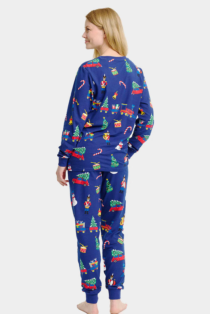 Pijama de Natal para Família Unisex com Brinquedos de Natal Mulher