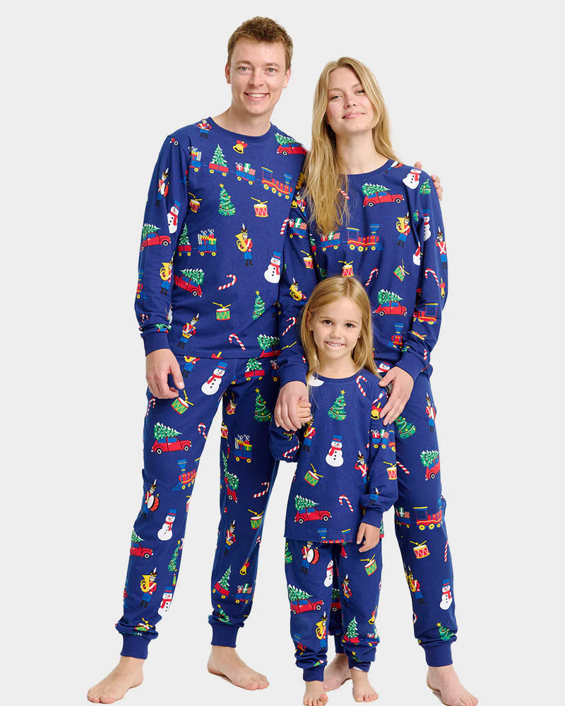Pijama de Natal para Família Unisex com Brinquedos de Natal