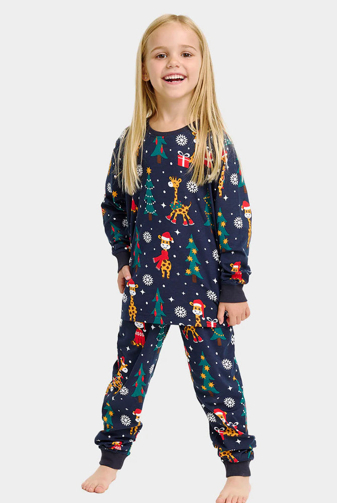Pijama de Natal para Família Unisex com Girafas Crianças