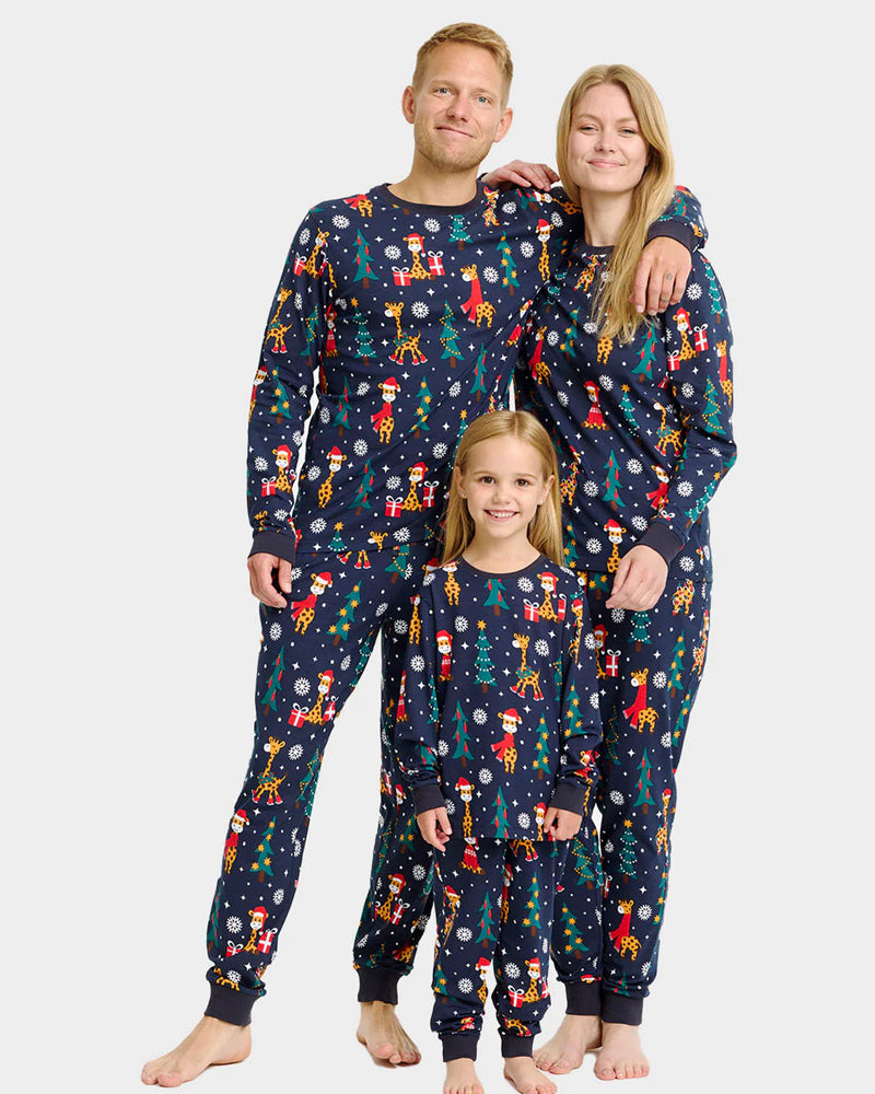Pijama de Natal para Família Unisex com Girafas