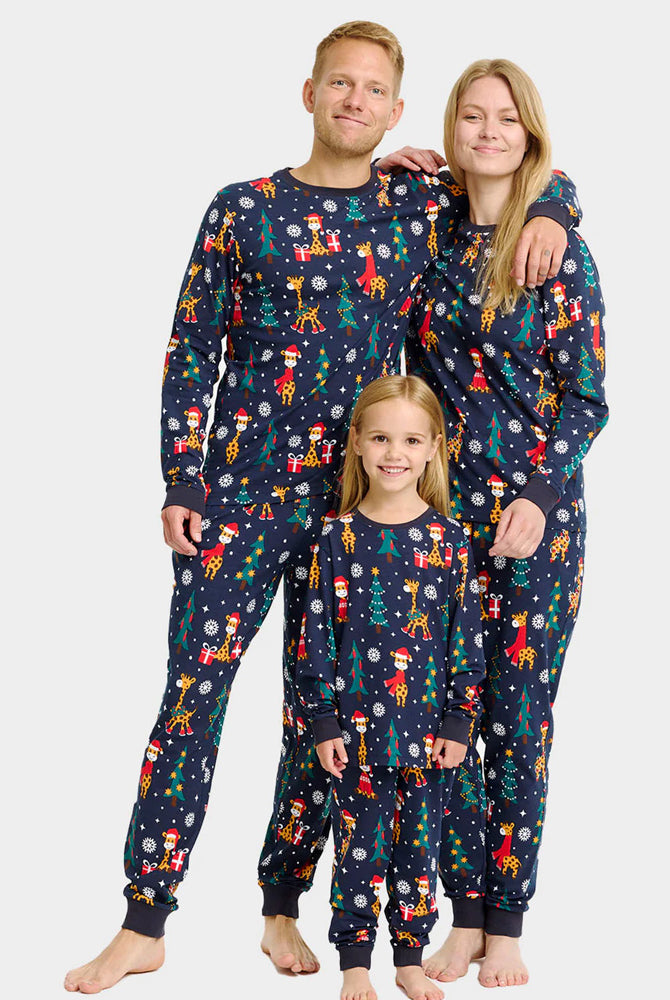 Pijama de Natal para Família Unisex com Girafas