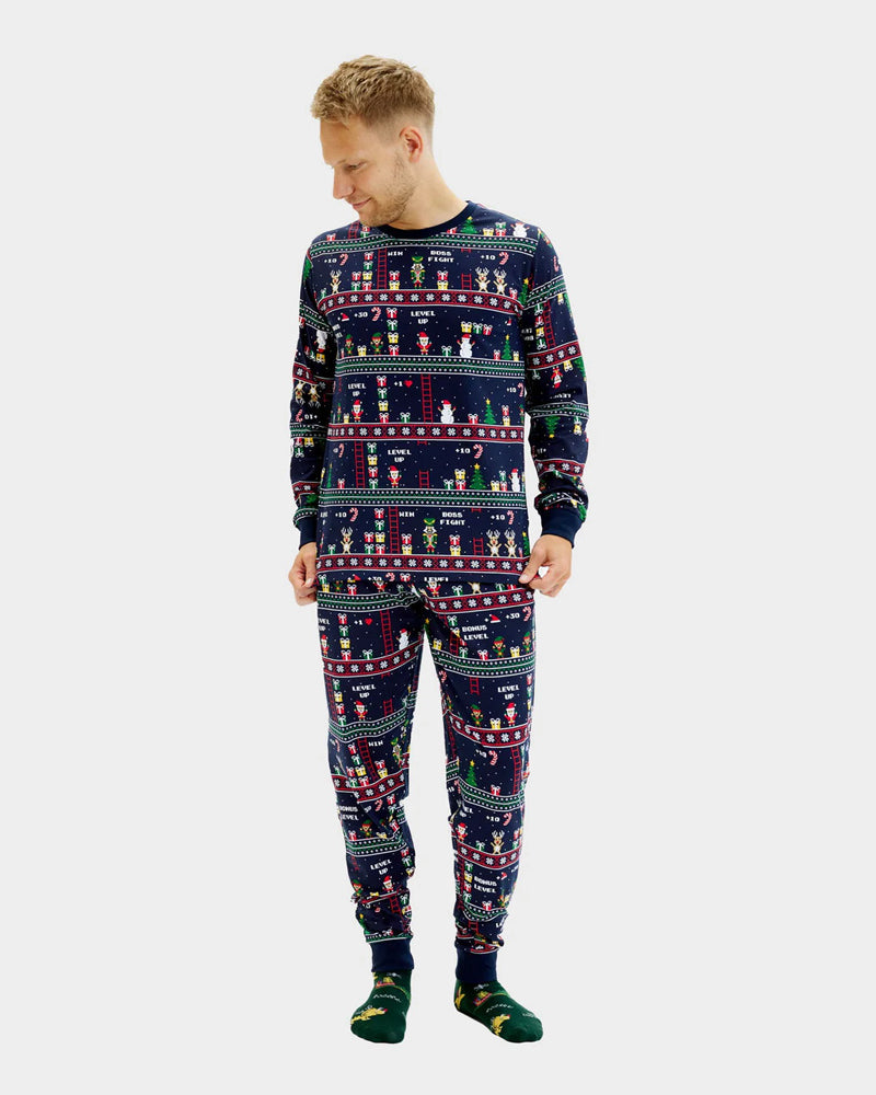 Pijama de Natal Homem Adultos Unisex Vintage Gaming Algodão Orgánico