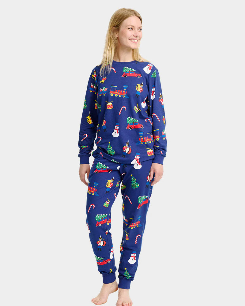 Pijama de Natal para Adultos Mulher Unisex com Brinquedos de Natal