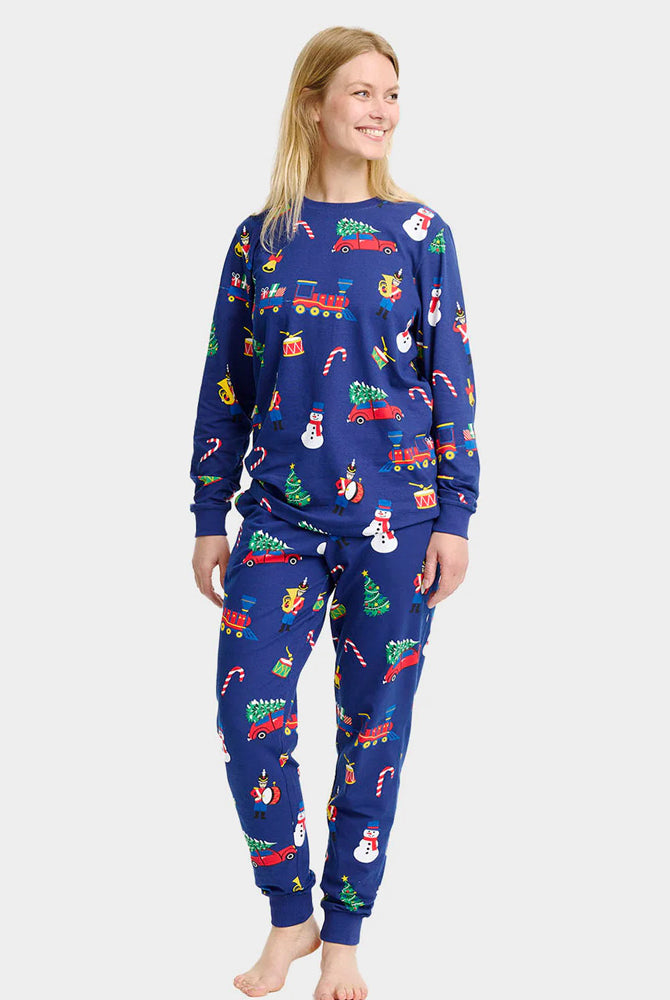 Pijama de Natal para Adultos Mulher Unisex com Brinquedos de Natal