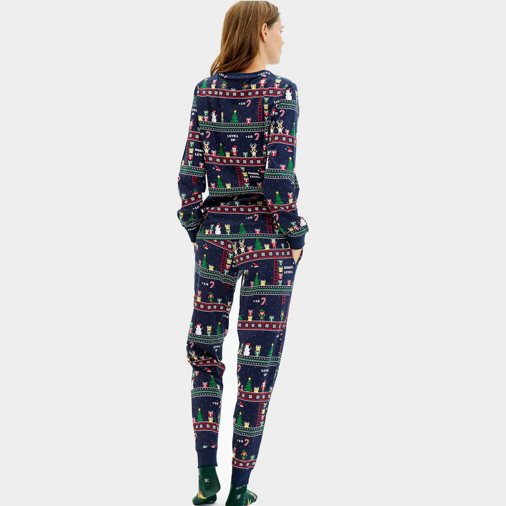 Pijama de Natal Mulher Adultos Unisex Vintage Gaming Algodão Orgánico