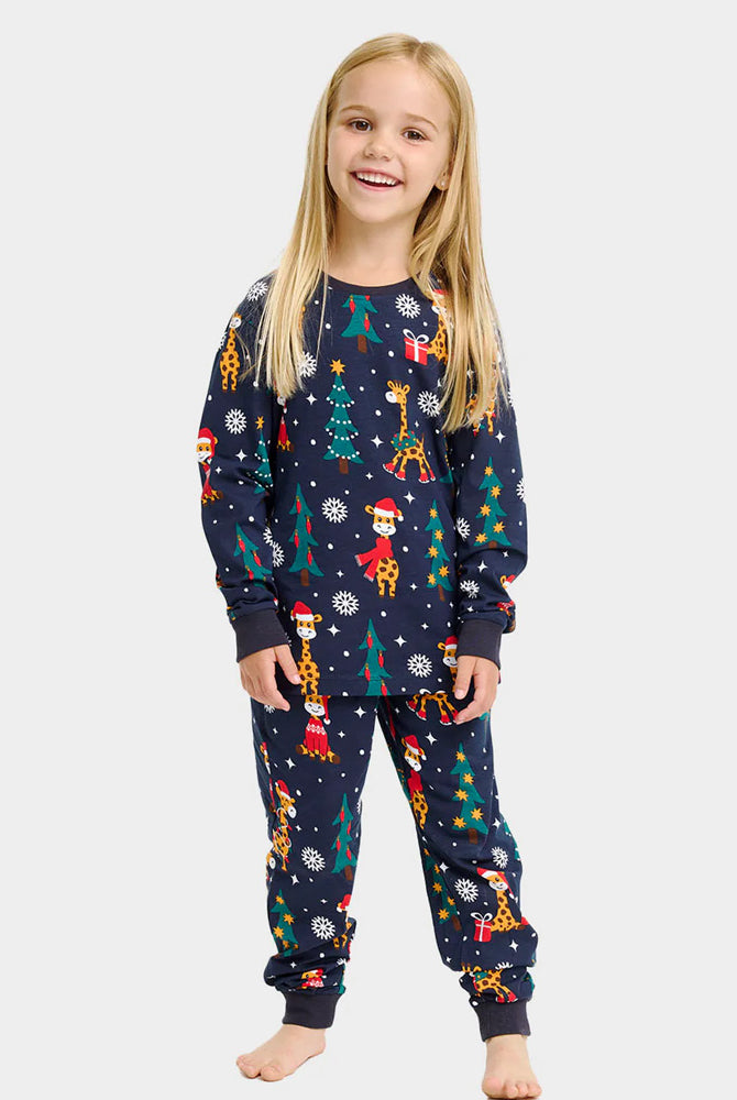 Pijama de Natal Crianças Unisex com Girafas