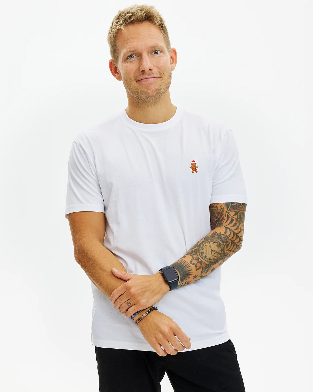 T-shirt de Natal para Hommem Branca Gingercookie