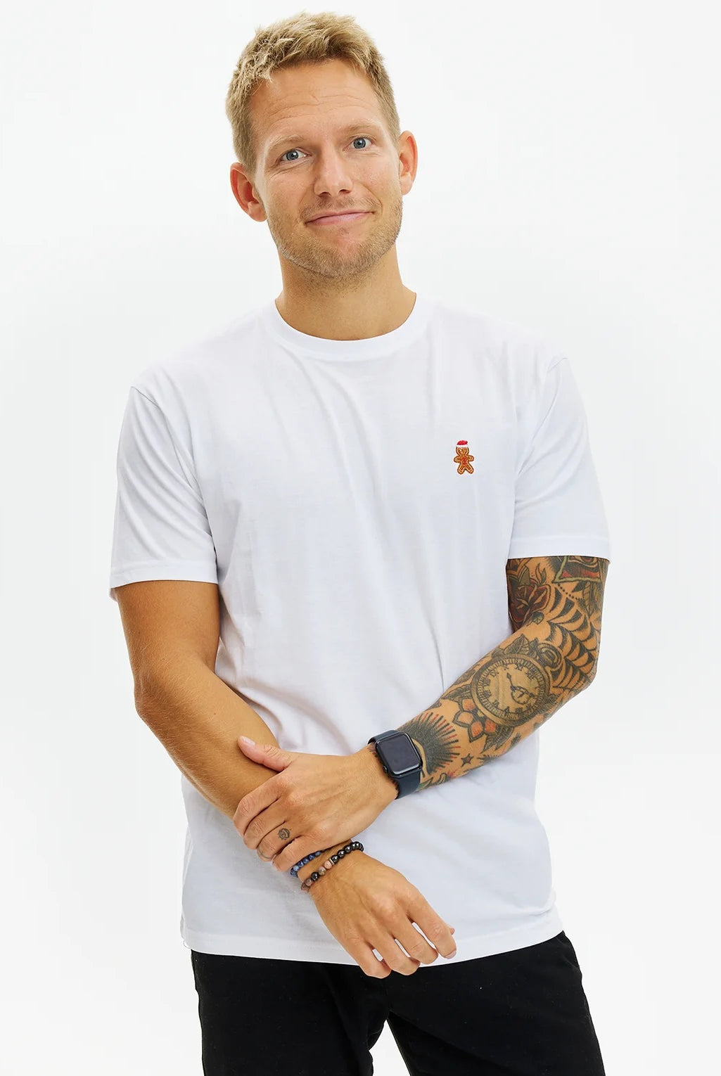 T-shirt de Natal para Hommem Branca Gingercookie