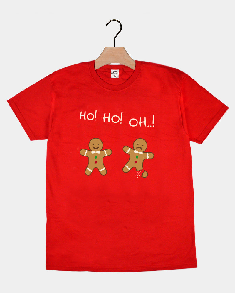T-shirt de Natal Vermelha para Família Gingerbreads