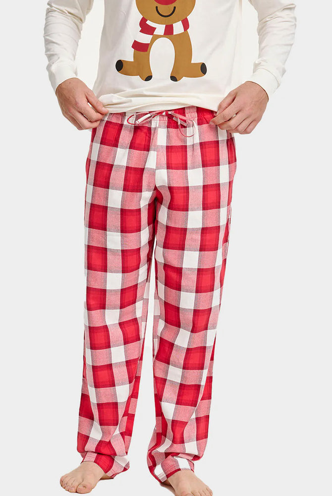 Pijama de Natal Adultos Unisex Rena Simpática Algodão Orgânico