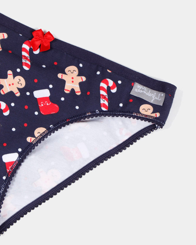 Calcinha de Natal para Menina Mr Wonderful Biscoitos e Bastões