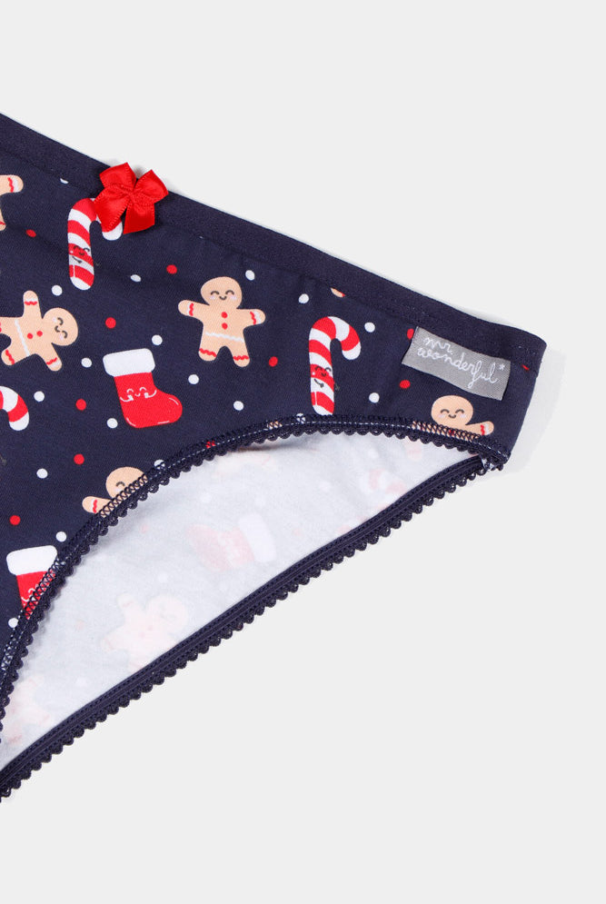 Calcinha de Natal para Menina Mr Wonderful Biscoitos e Bastões