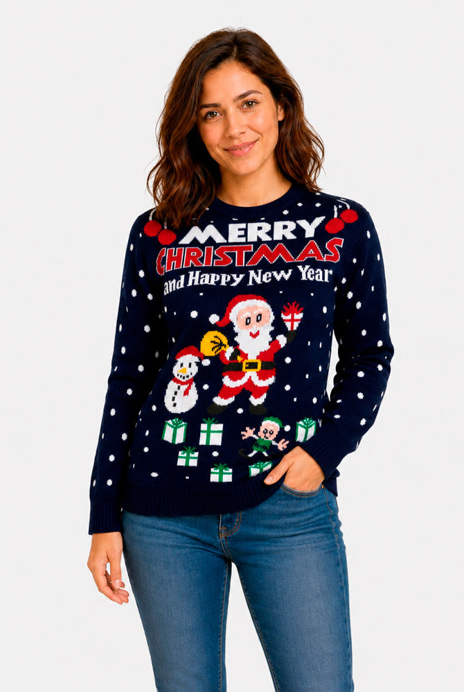 Camisola de Natal Merry Christmas and Happy New Year Mulher