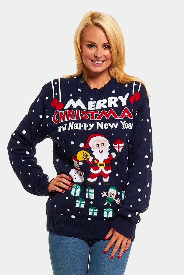 Camisola de Natal Merry Christmas and Happy New Year Mulher