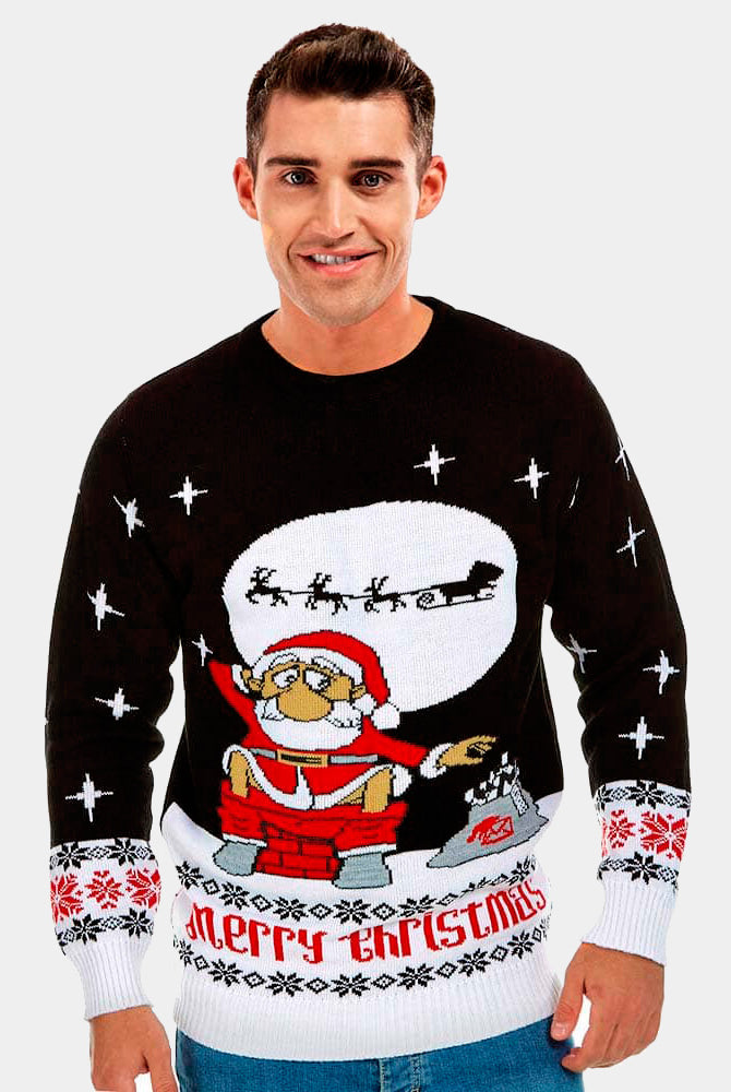Camisola de Natal Pai Natal Descarregando Homem