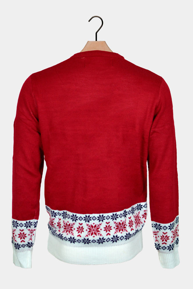 Camisola de Natal para Família com Rena e Pai Natal Sorridentes Costas