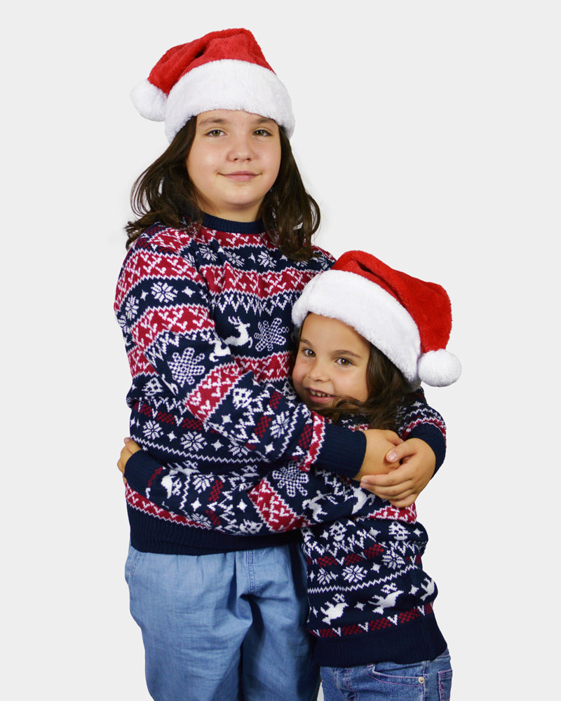 Camisola de Natal para Menina e Menino com Renas e Motivos Natalinos Meninas