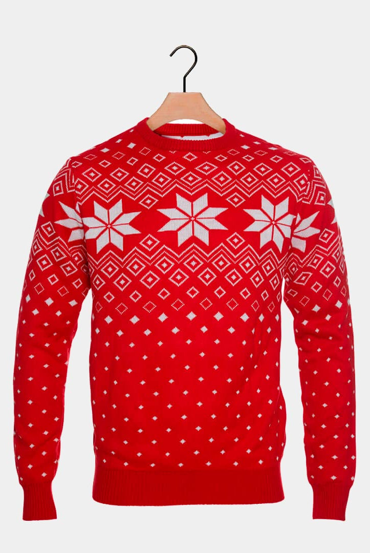 Camisola de Natal Vermelha com Estrelas